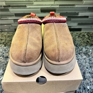 UGG Brown and Red Mules with Suede Finish